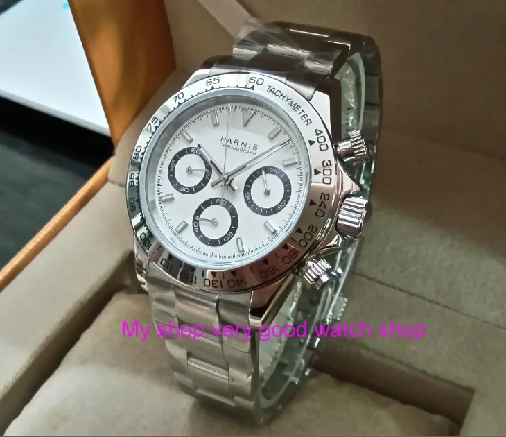 

Sapphire Crystal 39mm PARNIS Japanese quartz movement men's watch Multi-function quartz watches 5Bar pa25