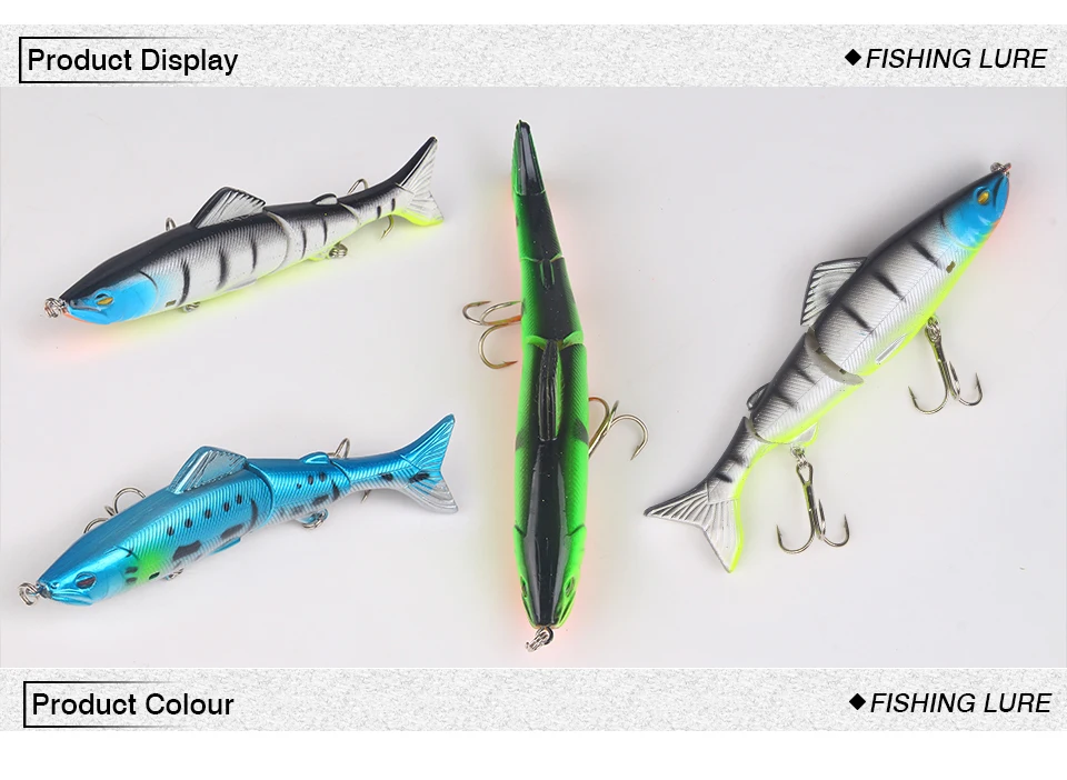Popper Fishing Lure 13cm 20g Multi Jointed Sections Crankbait Artificial Hard Bait Bass Trolling Pike Carp Minnow Fishing Tools