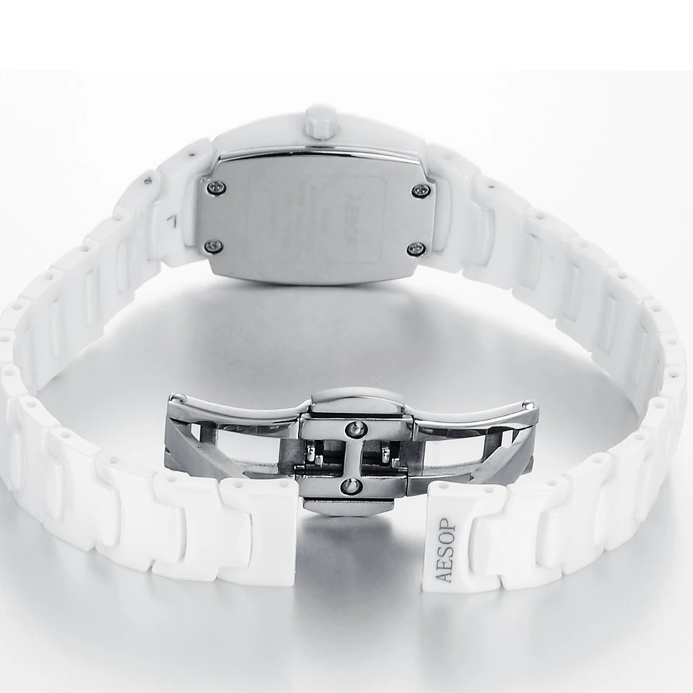 genuine quartz watch white ceramic watches Korean fashion waterproof Ms. Sapphire Women | Наручные часы