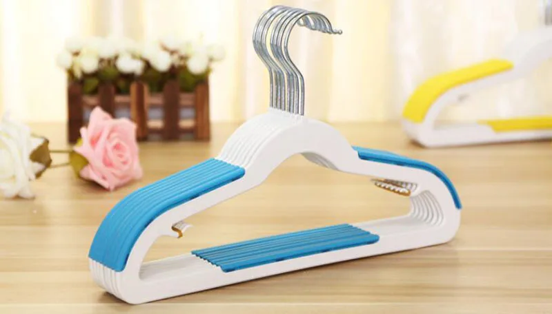 20 Pcs/Lot Colorful Cute Plastic Clothes Shirts Hanger with Anti-slip rubber Pink Blue non slip hangers | Дом и сад