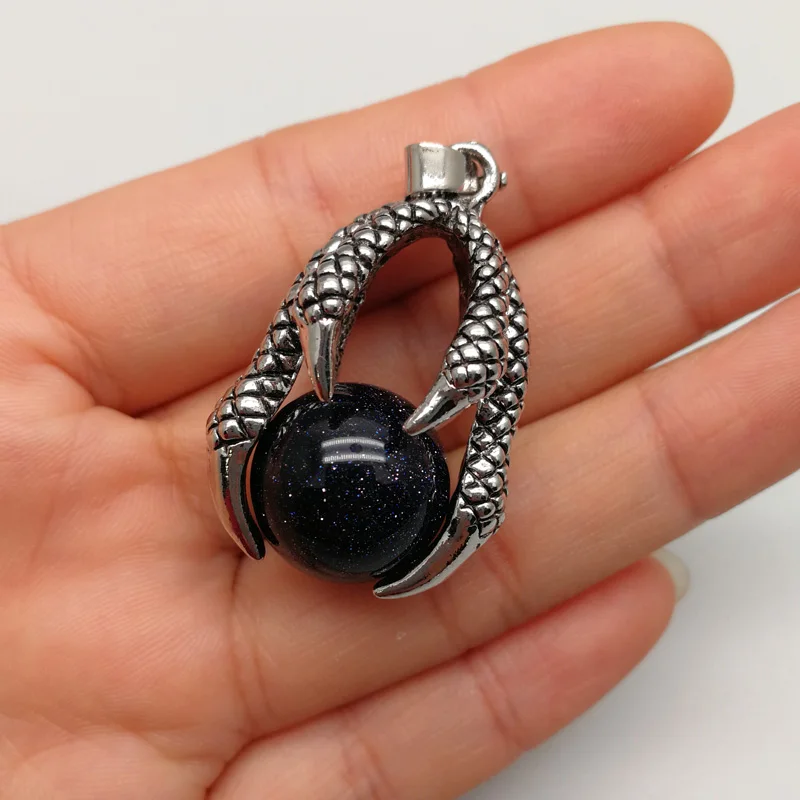 Натуральный 16 мм круглый шар камень Бусины Дракон коготь обернуть подвески для