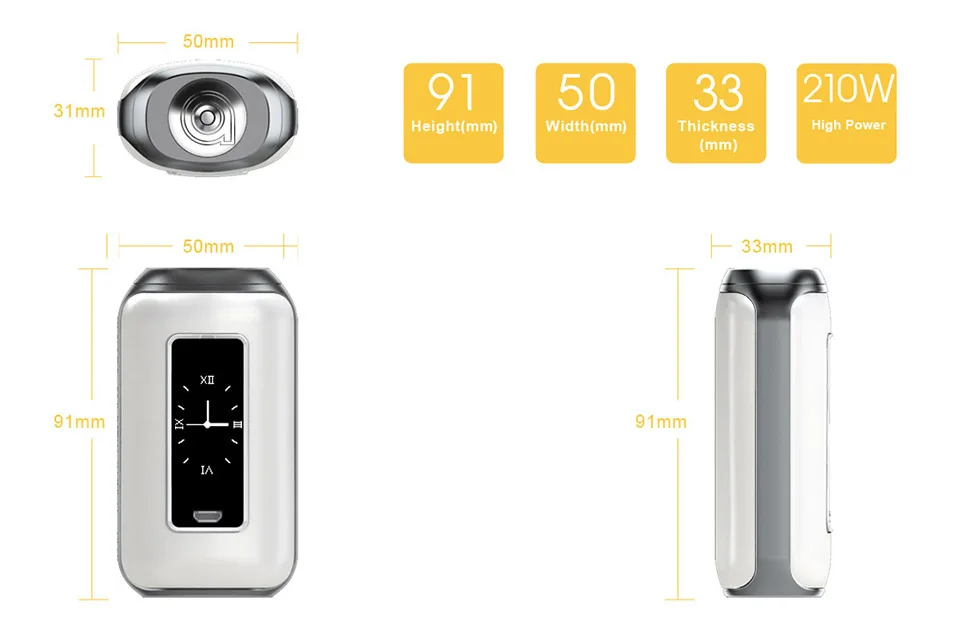 Aspire SkyStar 210 Вт Vape мод электронная сигарета коробка мод fit Revvo Танк испаритель электронная сигарета(без батареи 18650