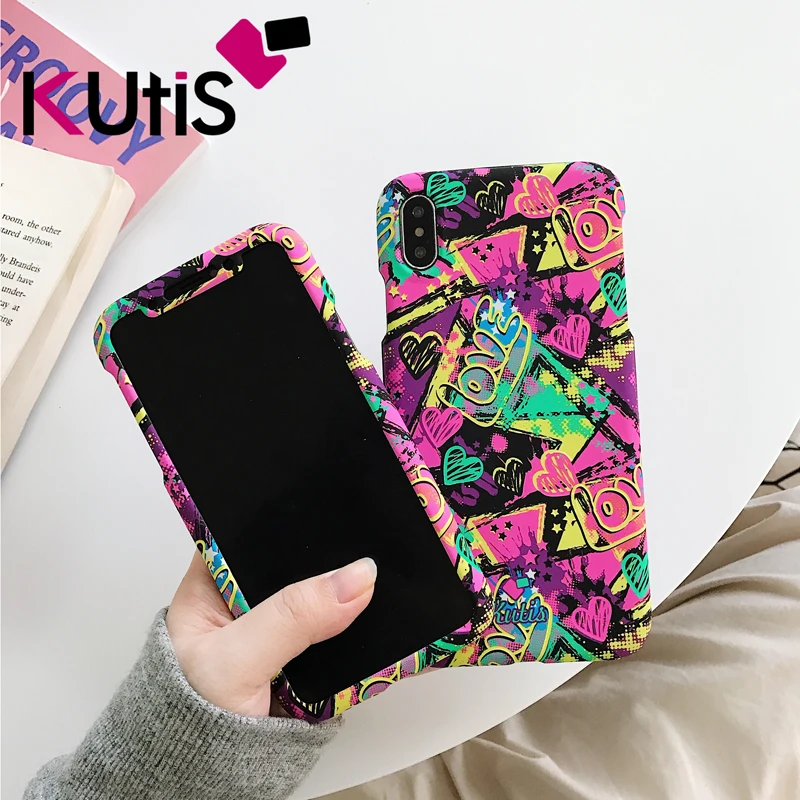 Для iphone XS max 360 Полный чехол для телефона, защита передняя+ задняя матовая крышка coque для iphone X XR 8plus 6 6Sp 7P Модный чехол - Цвет: as the picture