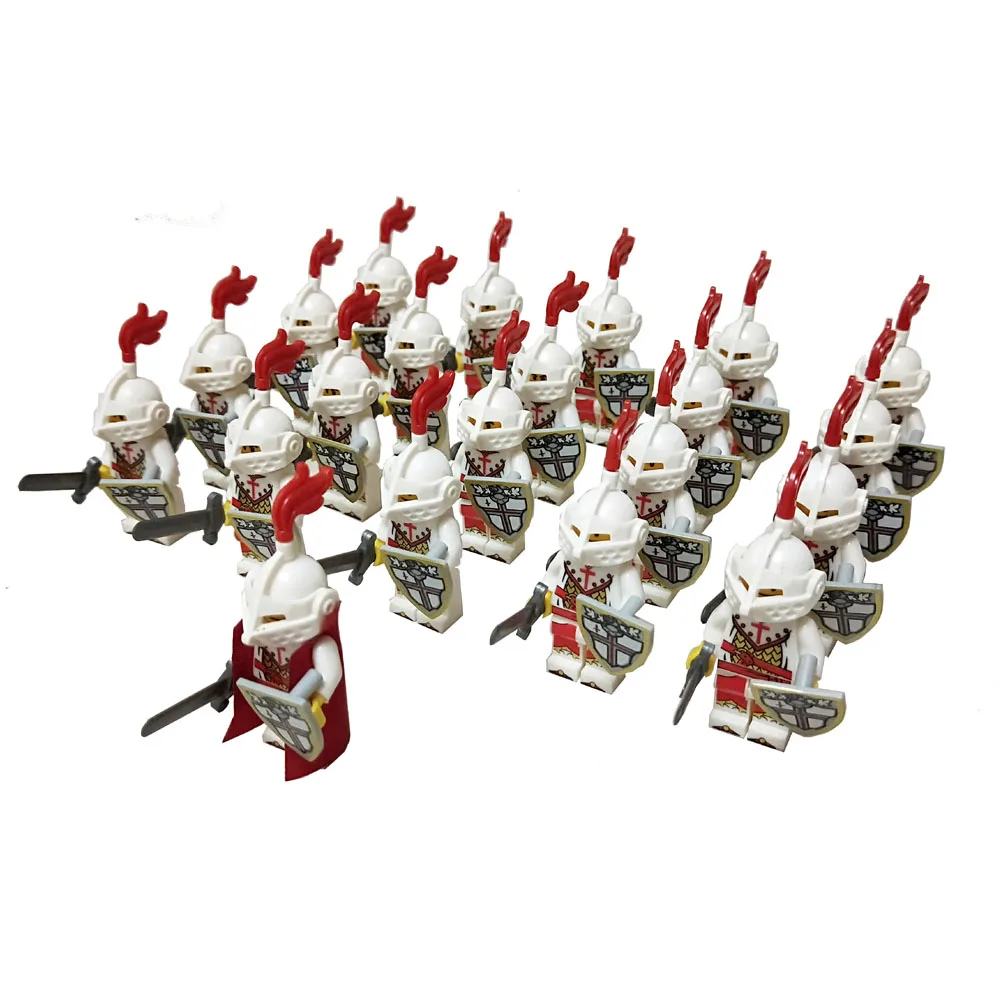 21pcs Crusades B 21 шт. замок средневекового возраста Королевский Король рыцарь крестоносцы Рыцари доспехи Римский Воин Строительный блок мини-фигурка общего телохранника - Цвет: 21pcs Crusades B