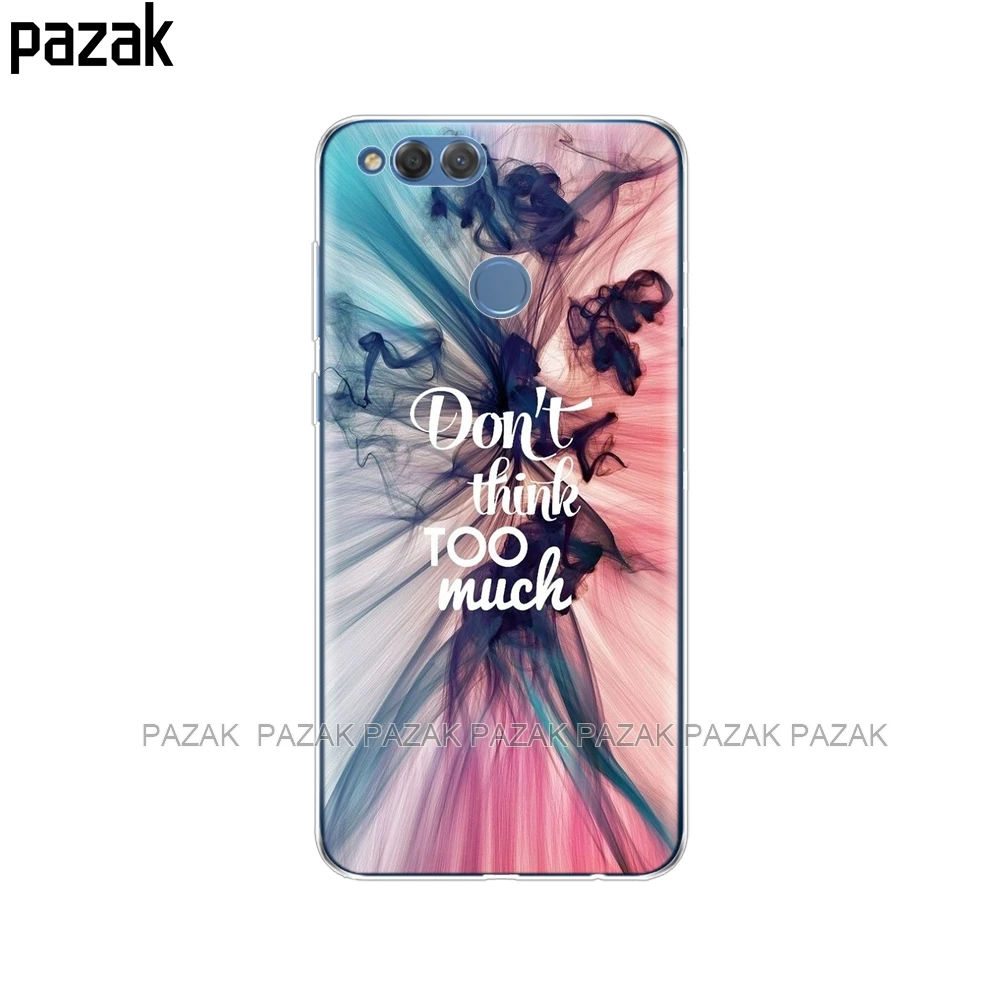 34500 Силиконовый чехол для телефона для huawei honor 7X, чехол s, мягкий ТПУ прозрачный чехол на заднюю панель телефона, полная защита 360 - Цвет: 34500