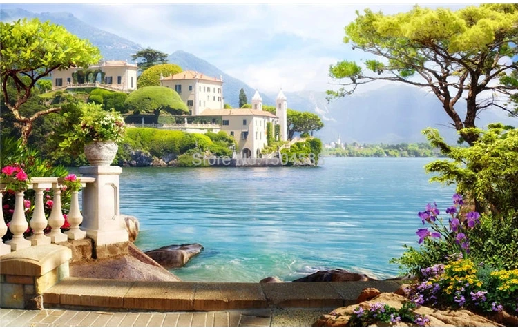 Photo Wallpaper 3D Garden Lake Scenery Murals Living Room TV Sofa Background Wall Painting Modern Home Decor Wall Paper For Wall