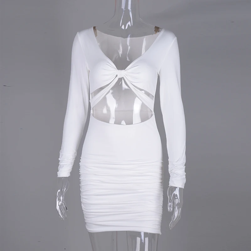 Невозьму 2 слоя Bodycon платье Для женщин новые летние Изящные изгибы вырезать конт мини платье с рюшами Белый Повседневное клуб Платья для вечеринок