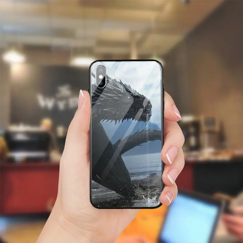 Дракон художественное изображение закаленное стекло PC тпу телефонные чехлы для