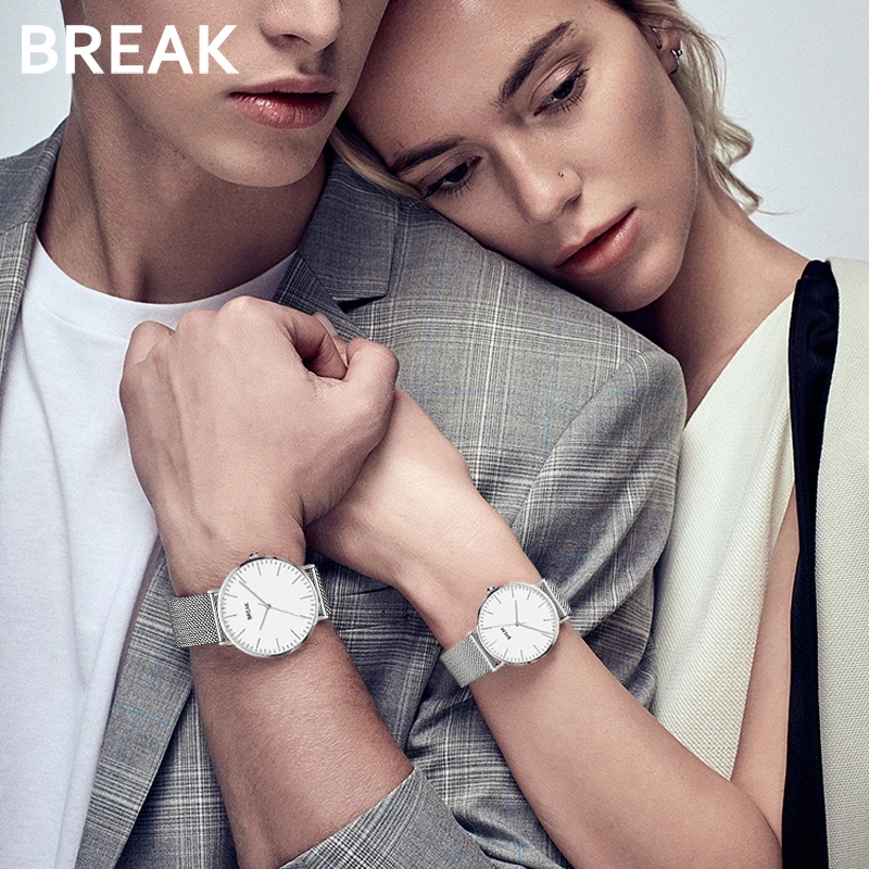 Минималистичные модные наручные часы BREAK 2019 для мужчин и женщин роскошные