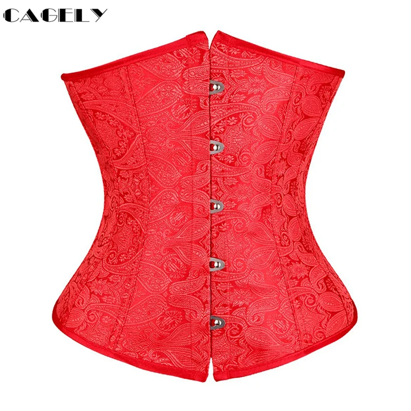 Красный корсет для талии под грудь с лентой Корректирующее белье тела бюстье