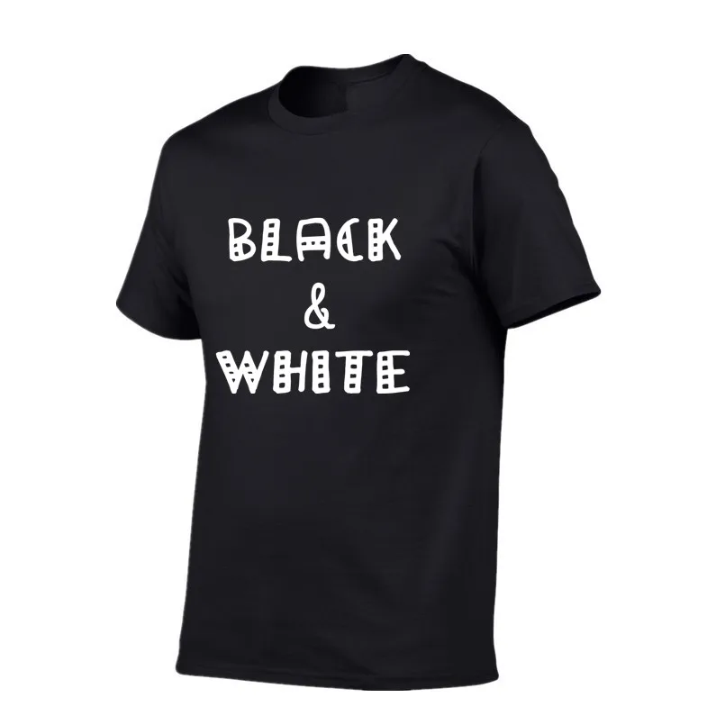 2018 Summer Black&ampwhite Men's T Shirt Casual Short Sleeve Mens Clothing Trend Loose Hip-Hop Top Tees European |