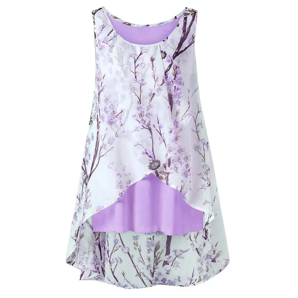 Женская Летняя Пляжная футболка без рукавов в китайском стиле с цветочным