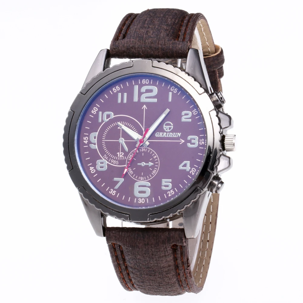 Мужские наручные часы Reloj hombre кожаные военные спортивные аналоговые кварцевые