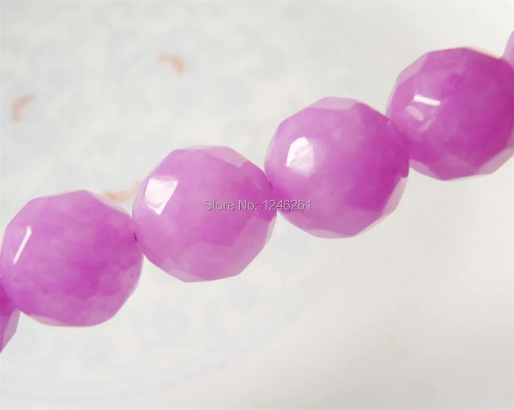 

Charming 12mm Rose Red Chalcedony Faceted Round Loose Beads Fashion Jewelry Semi-Precious Natural Stone 15" "Wholesale Price