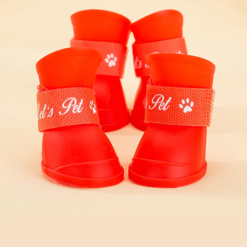 Резиновые силиконовые сапоги для собак 4 шт./лот|dog rain boots|pet shoespuppy shoes |