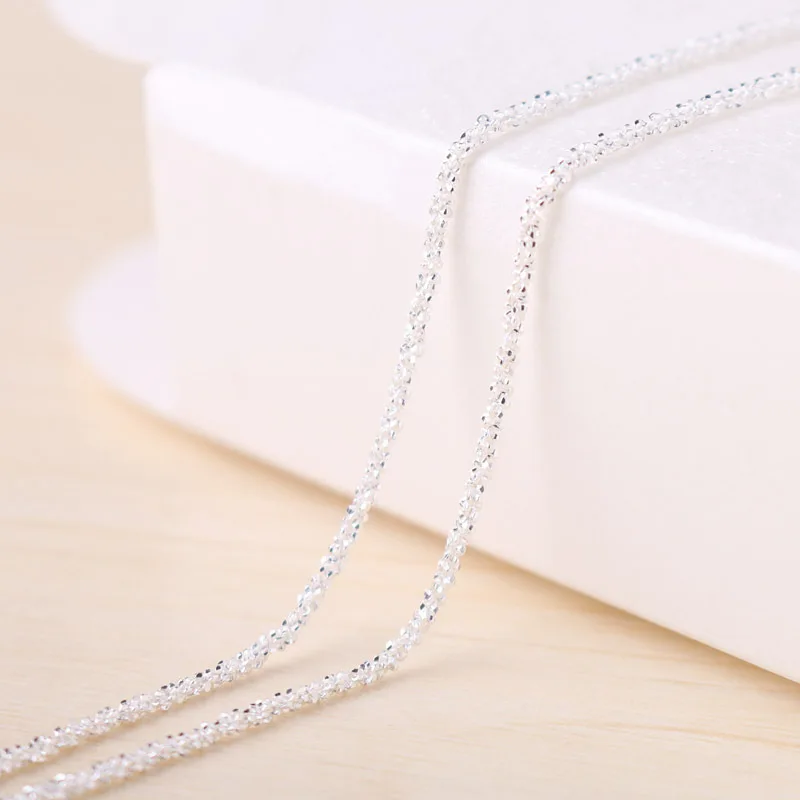925 Sterling Silver 1mm Bright Snowflake Chain Necklace 16&quot/18&quot A2434 | Украшения и аксессуары