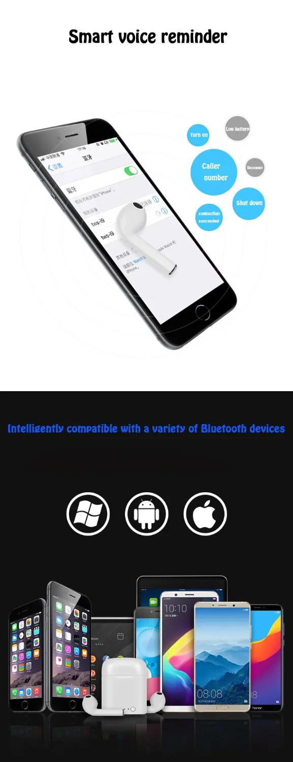 Беспроводные bluetooth-наушники i7s TWS, спортивные наушники с супер басами, гарнитура с mi c для iPhone 7 8 X Xiao mi Red mi Note 7 mi 9 SE