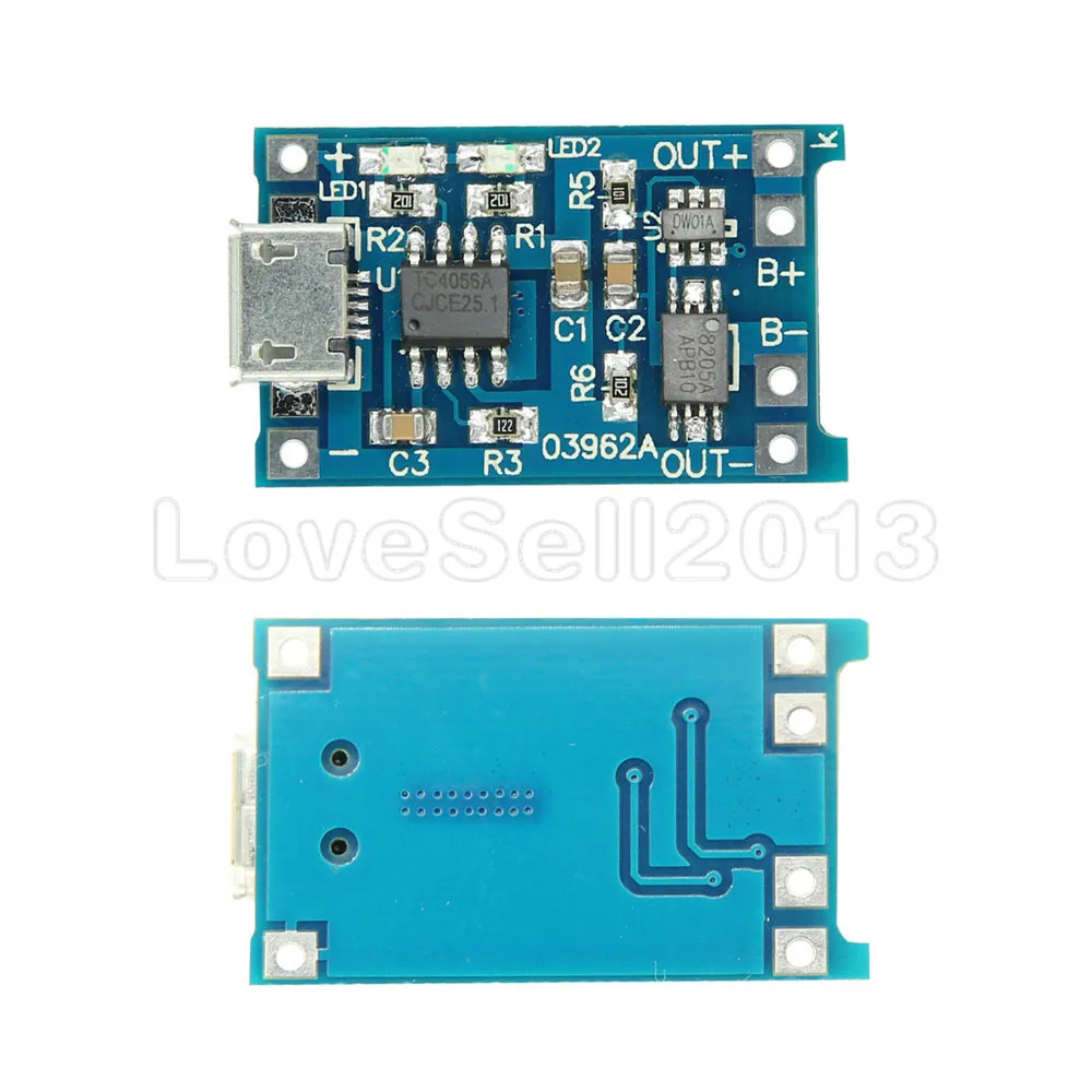 Автоматическая защита 1 шт. шт Micro USB 5V 1A 18650 TP4056 модуль зарядного устройства