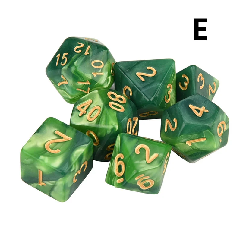 7 шт./компл. игра в кости TRPG игра многогранные D4-D20 мульти-сторонее акриловое кости 11 Цвета#2o23