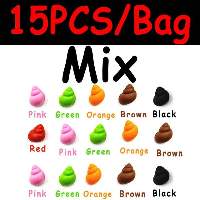 Mix Color 15PCS JIGEECARP 15 шт. приманки для ловли карпа EVA всплывающие приманки Реалистичная речная Улитка приманки для ловли карпа приманки для волос Heli Rig - Цвет: Mix Color 15PCS
