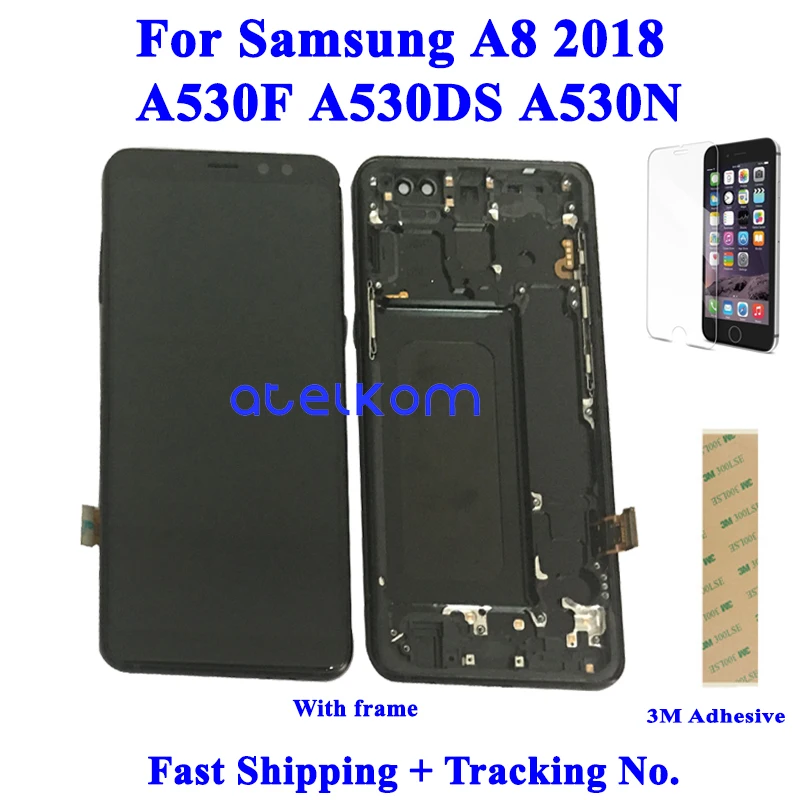 ЖК дисплей Super AMOLED для SAMSUNG A8 2018 A530F A530 с сенсорным экраном и дигитайзером в
