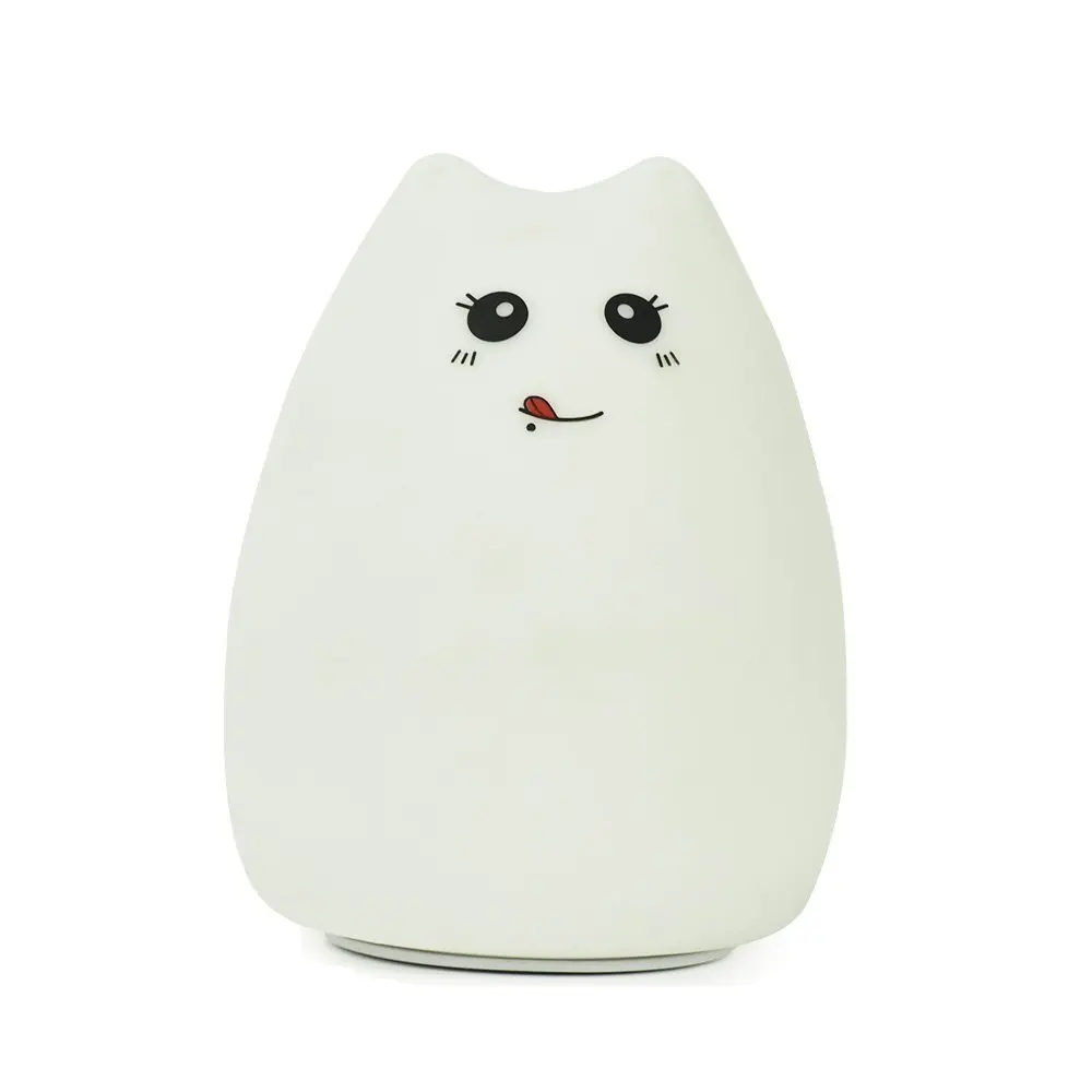 Милый светодиодный ночник для маленьких детей с изображением кота многоцветная