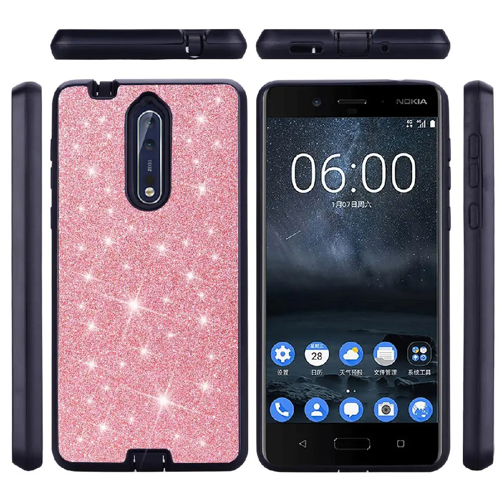 Kuulee для Nokia 8 роскошный блестящий Блестящий чехол Гибридный PC силиконовый
