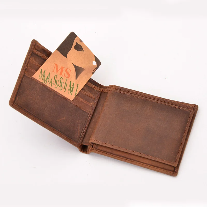 Высокое качество 2 шт./компл. натуральная кожа Для мужчин кошельки короткий