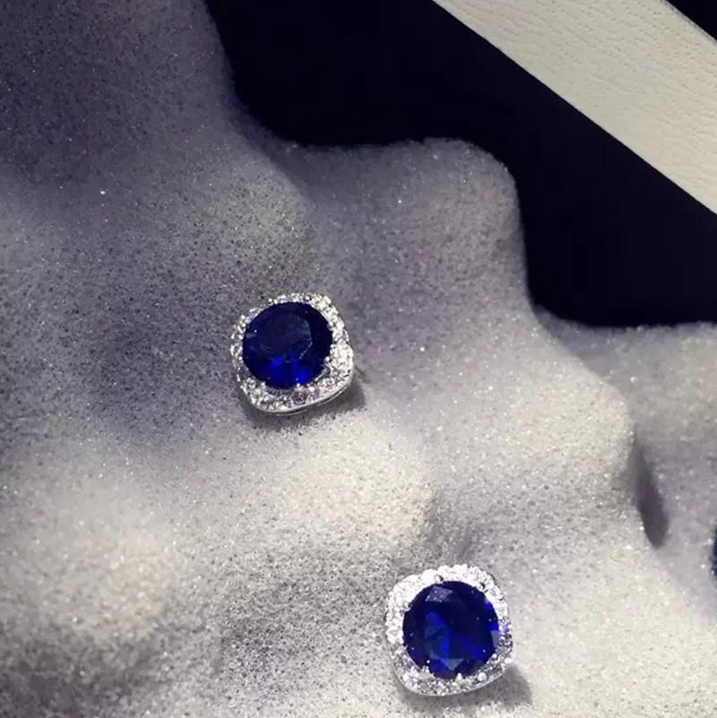 Роскошные Синие квадратные серьги-гвоздики GL из циркония свадебные женские