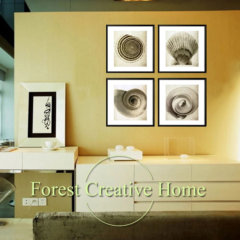 Modern Conch Shell Beach Still Life Picture Canvas Painting Art Wall Design Home Decor Prints | Дом и сад
