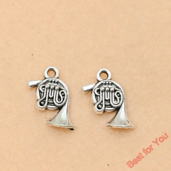 

10pcs Tibetan Silver Plated Musical Trumpet Charms Pendants Fashion Diy Jewelry Findings 16x11mm