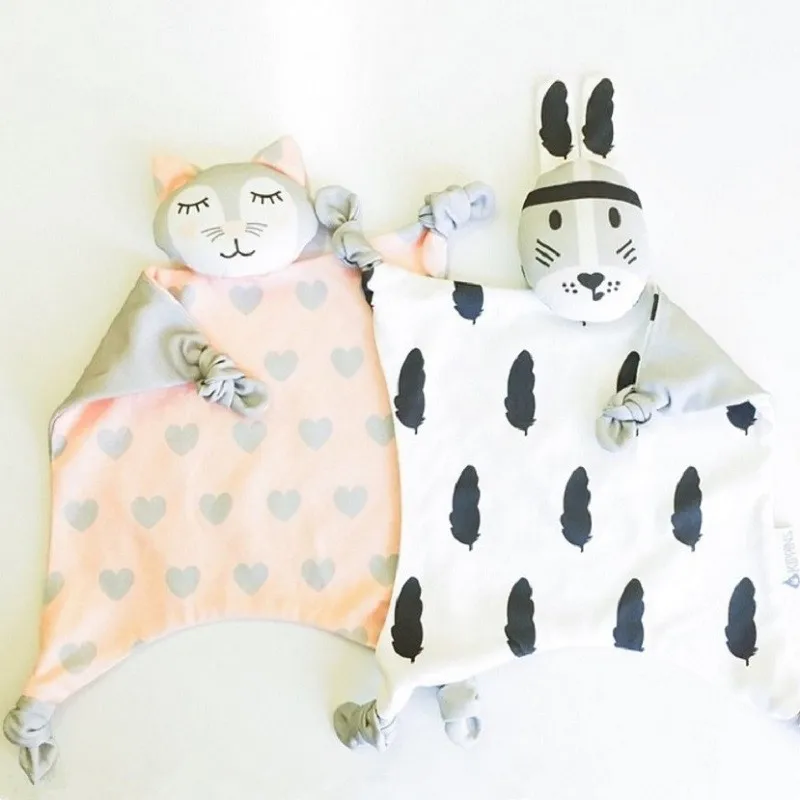 Животные кошка Лев попугай коала плюшевые детские нагрудники полотенце игровой