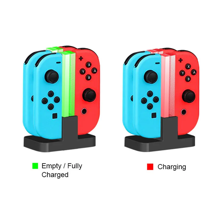 Зарядная док станция с 4 зарядными станками и светодиодный индикатор для Nintendo Switch