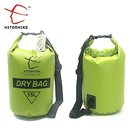 15L GREEN HITORHIHE 15L Водонепроницаемый сухой мешок Открытый Плавательный Кемпинг Рафтинг сумка для хранения с регулируемыми ремнями 5 цветов - Цвет: 15L GREEN