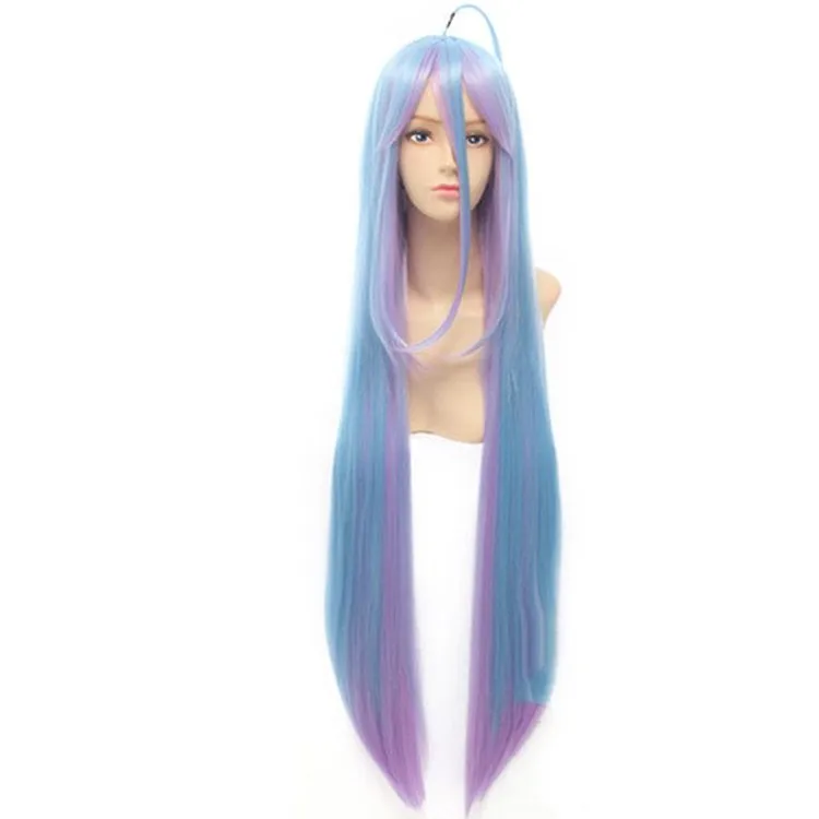 B Японское аниме No GAME NO LIFE mens Imanity Sora косплей парик для женщин Shiro Косплей Синий Розовый Омбре длинные волосы парик - Цвет: B