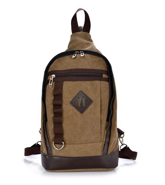2015 new Korean version of the influx men's chest bag retro shoulder dual-use outdoor personality thicker canvas packet | Багаж и