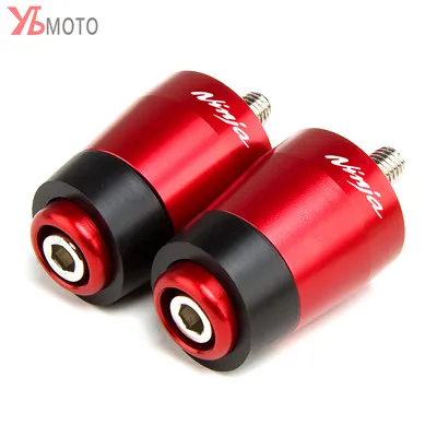 Red Для KAWASAKI NINJA 250 300 400 500R 600R 750R ZX10 ZX12R ZX6R ZX9R ZX14R Z750 Z1000 мотоциклетные ручки заканчивается аксессуары - Color: Red
