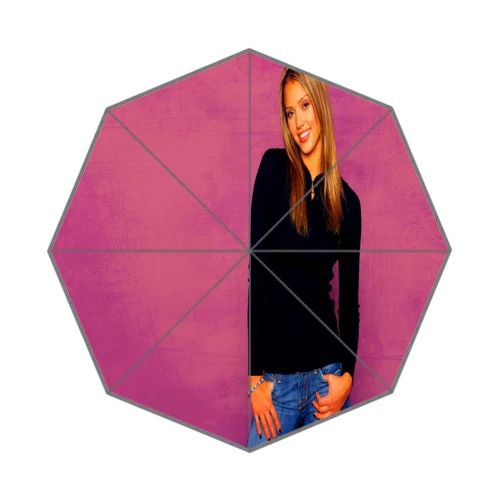 Модные Дизайн зонтик пользовательские Джессика Альба складной для человека и