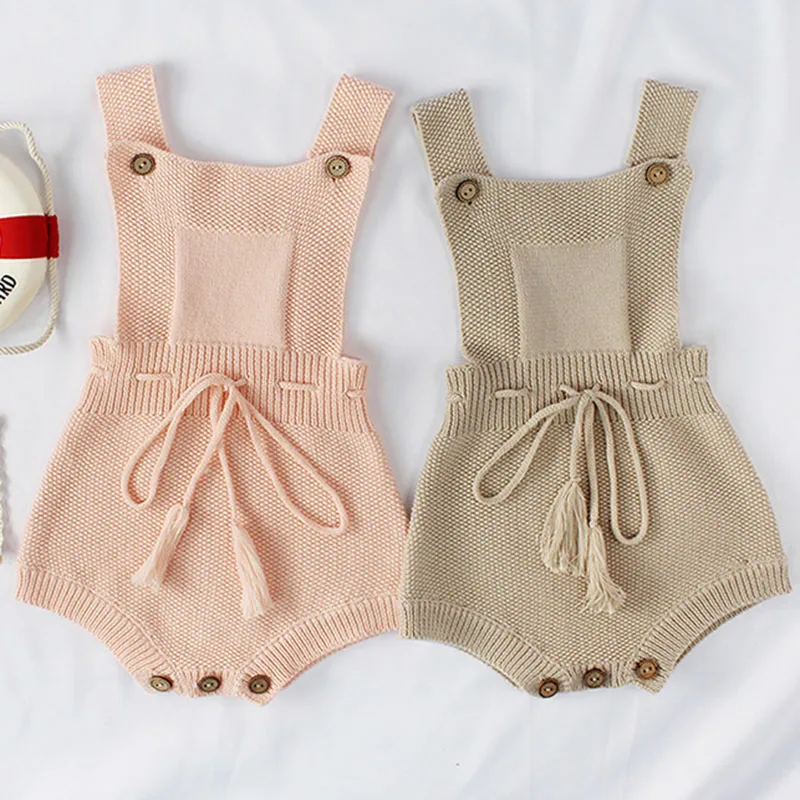 Модные хлопковые шерстяные вязаные детские комбинезоны для новорожденных