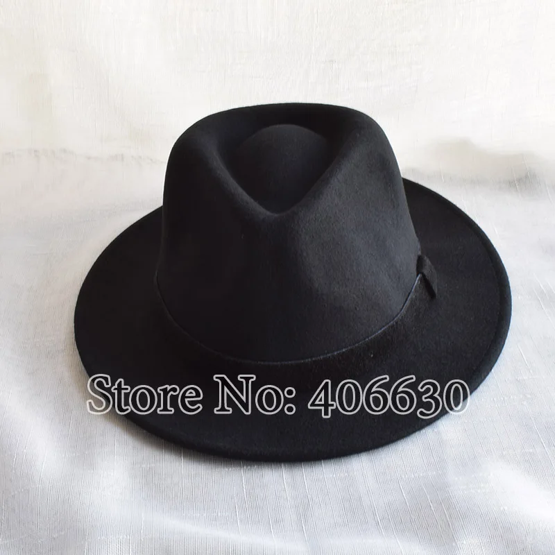 Зимние шапки с широкими полями черные фетровые Chapeu Masculino мужские Trilby Панама