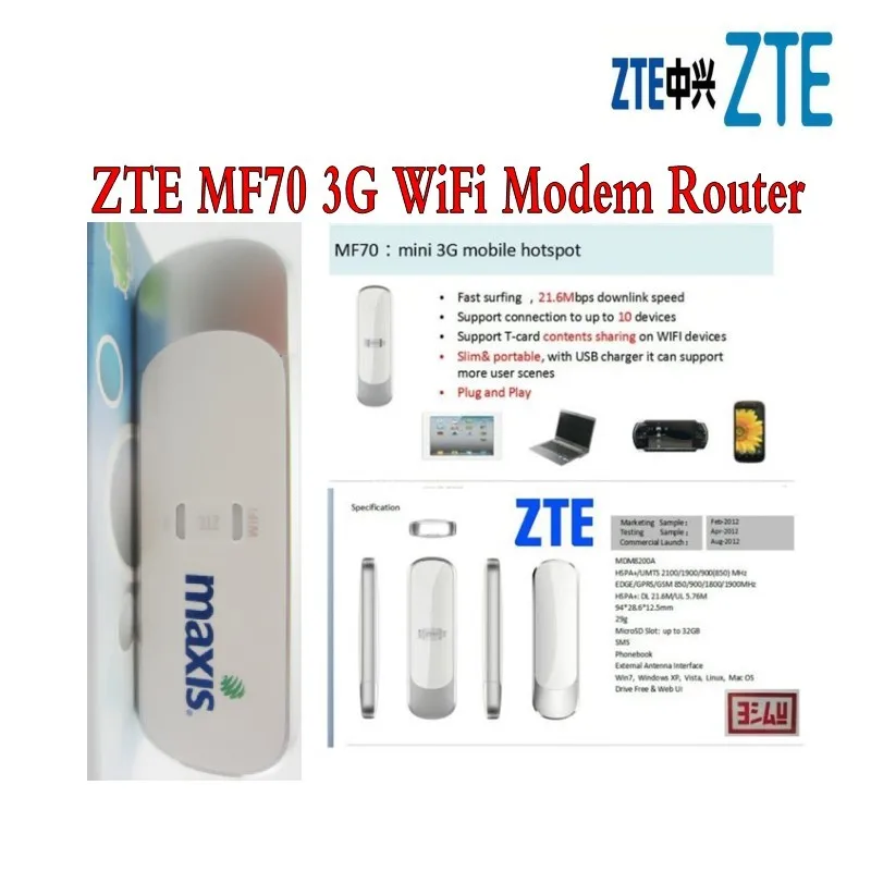 Набор из 50 шт. беспроводной модем zte mf70 hspa 3g sim карта Wi Fi донгл usb накопитель pk huawei