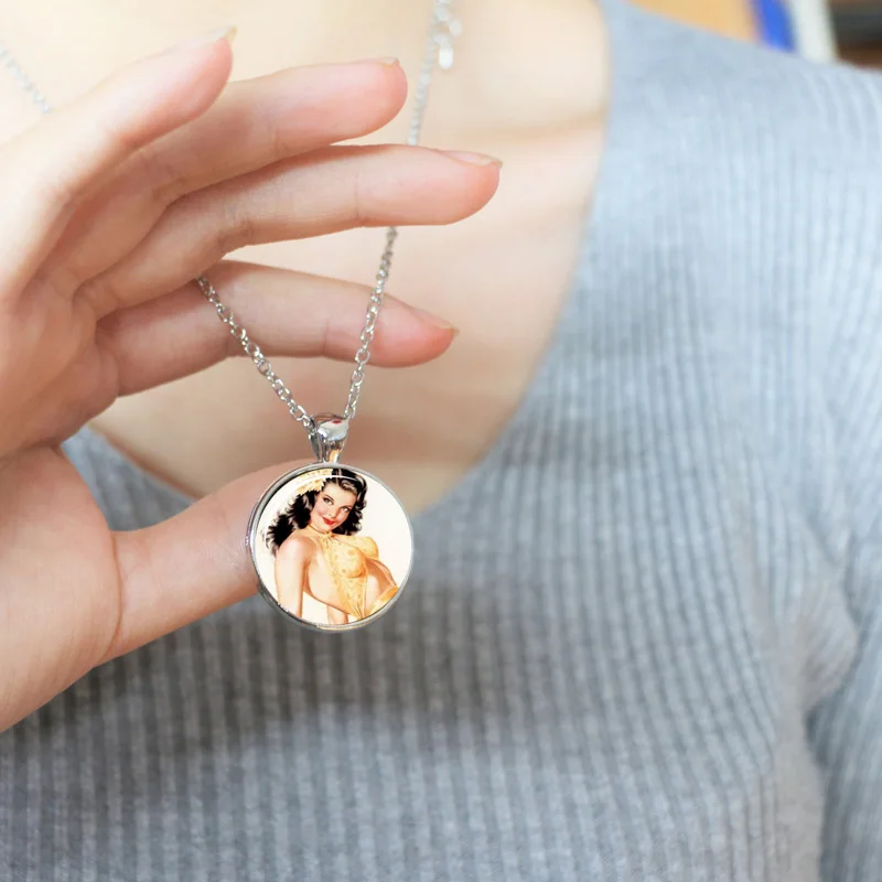 Новая модная винтажная подвеска кабошон с фото в виде девушки | Украшения и