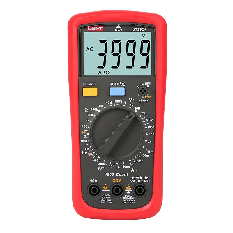 Блок UNI T Цифровой мультиметр ручной диапазон UT39A + UT39C AC DC Вольтметр Омметр емкость