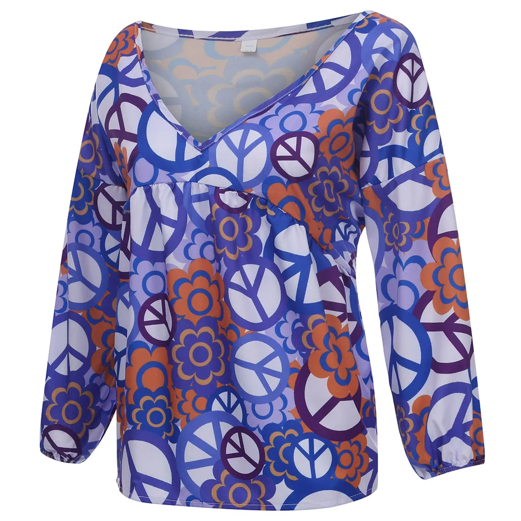 Женская пляжная блузка с длинным рукавом и цветочным принтом большие размеры