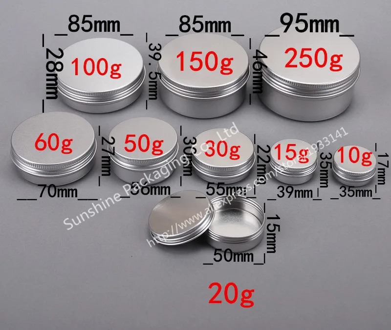 

Hot sale 500 x 60g aluminum jar, 60 gram metal cream jar, 2 oz silver aluminum case, 60 g metal cosmetic container