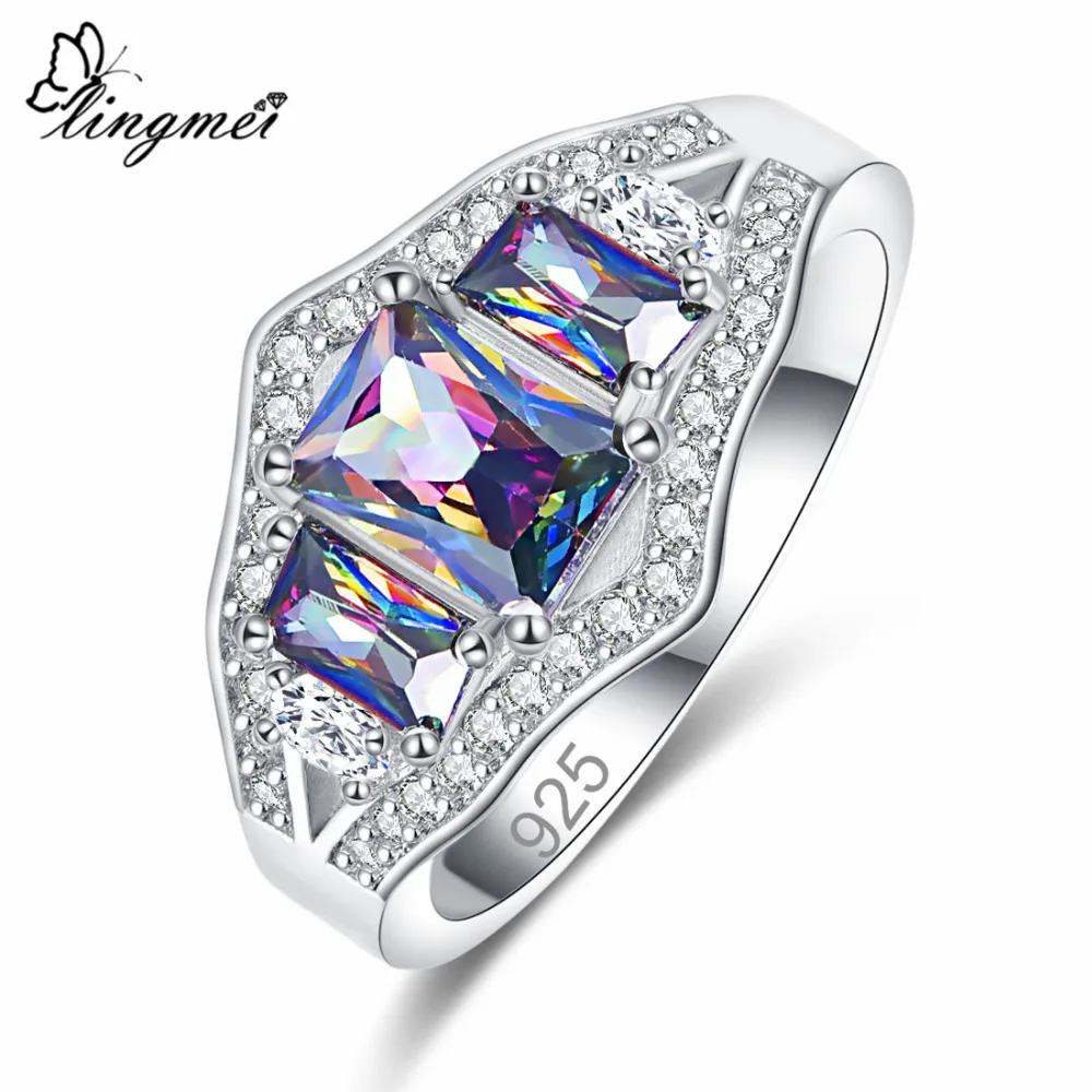 Кольцо женское/мужское с голубым/белым цирконом размеры 6/7/8/9|Кольца| |