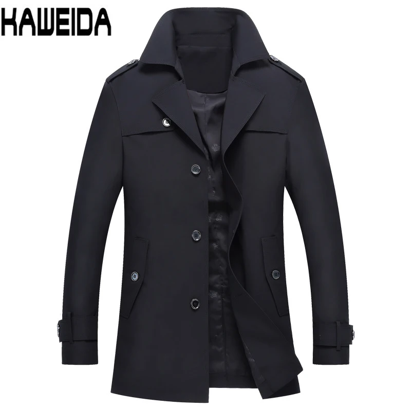 Длинная тонкая мужская куртка ветровка карманы Верхняя одежда цвета хаки