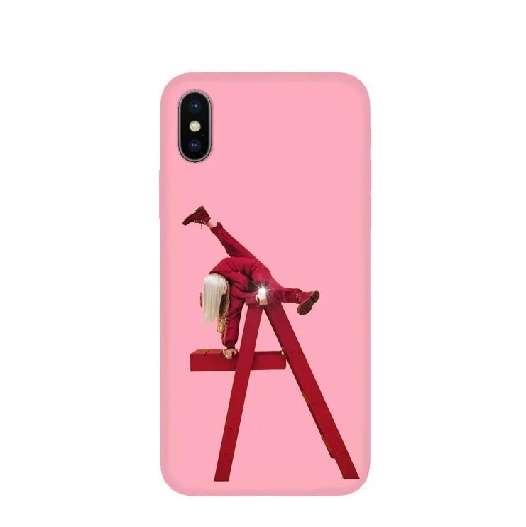 TPU Billie Eilish rainbow blohsh глаза океана Мягкий ТПУ розовый чехол для телефона для 11 Pro MAX X10 5 5S 6 6splus 7 8Plus XS MAX XR - Цвет: TPU