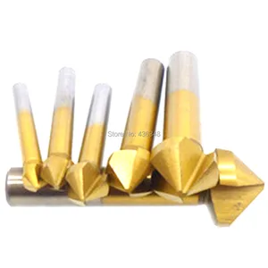 6 шт. титановая 3 Флейта, 90 градусов, сталь, ПВХ, для резки древесины, титановая фаска, резак, сверла, Концевая фреза, Зенковка, сверло