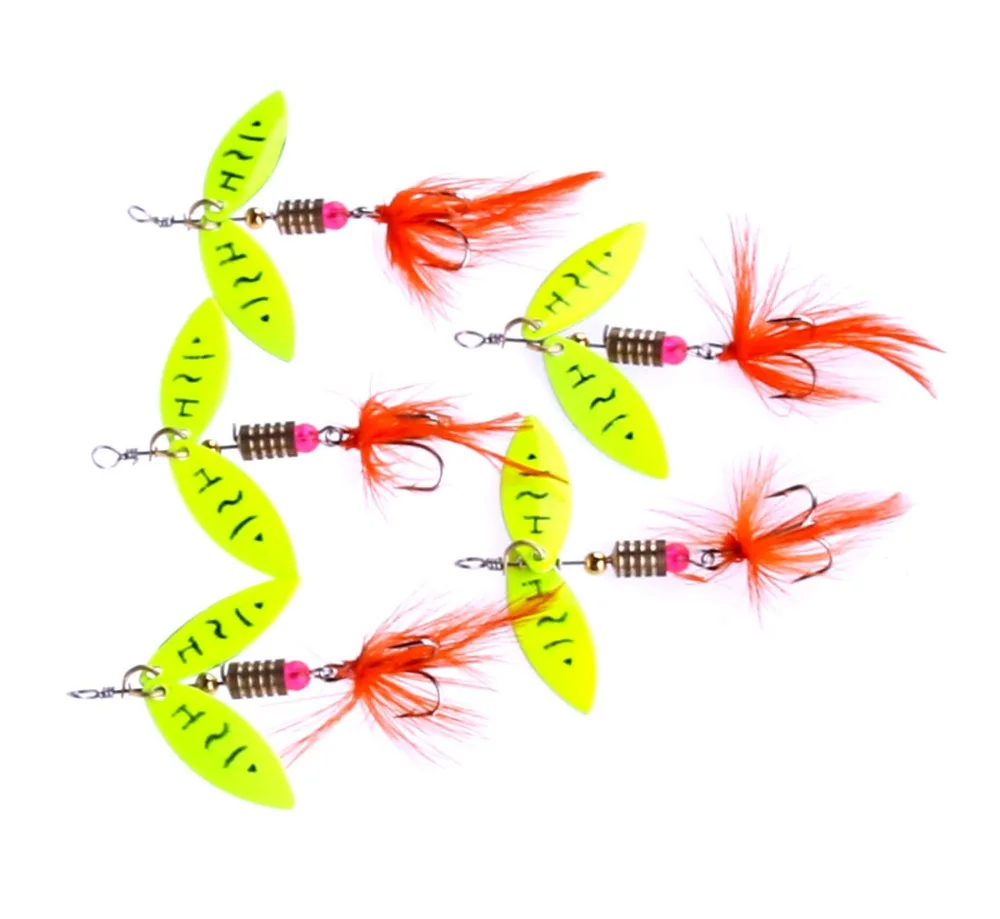 YeMuLang 1PCS Hard Fishing Lures 4.5g Bait ice Diving Swivel Jig Wobbler Iron Winter With Feather 8# Hook For | Спорт и развлечения